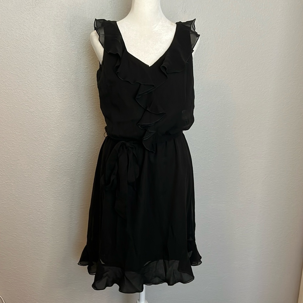 WHBM Ruffle Sleeveless Silk Dress Size 2